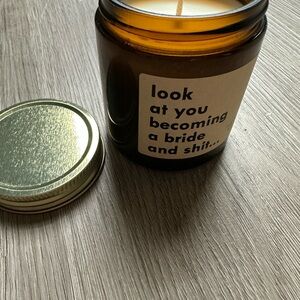 Bride Candle with Gold Lid